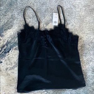 bercrombie & Fitch S Lace-Trim Cami (black)